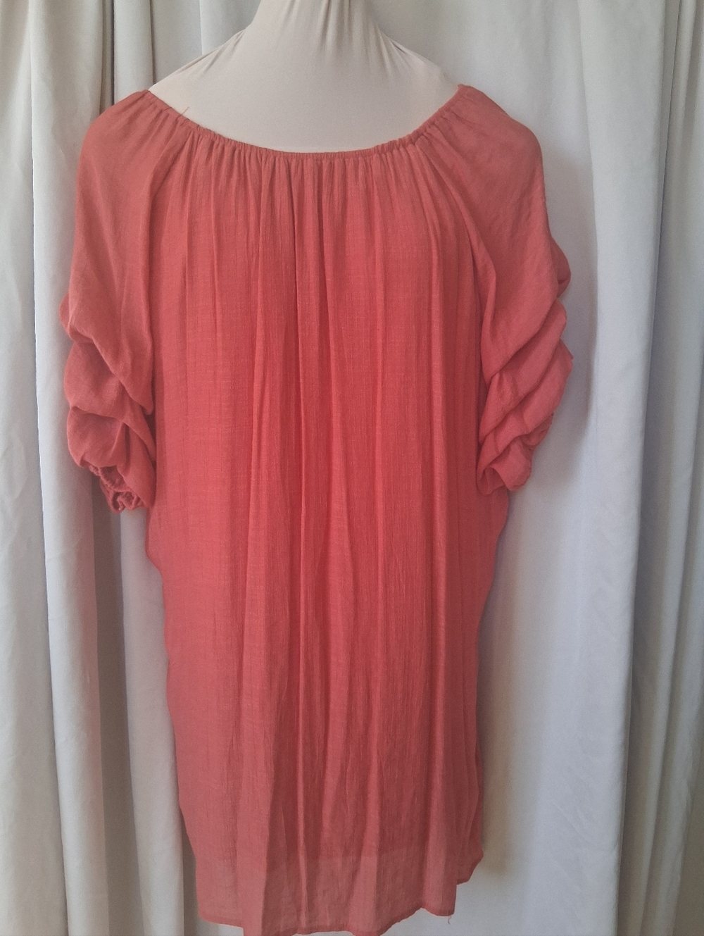 SUMMER SALE Sundry Rose Pink Bandeau Dress — Gathered Sleeves